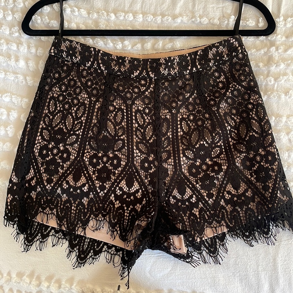 black lace shorts
